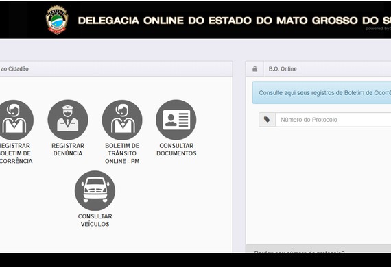 SINPOL-MS Delegacia Virtual Amplia Opções Para Registro De Ocorrências